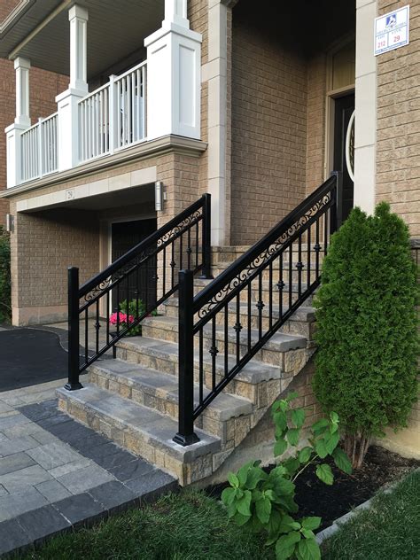 Railing for outdoor steps - Handrails Fit 1 to 3 Steps Stair Railing Wrought Iron Handrail Front Porch Hand Rail for Outdoor Steps, Black. Compare $ 101. 99 /box $ 113.33. Save $ 11.34 (10 %) (31)